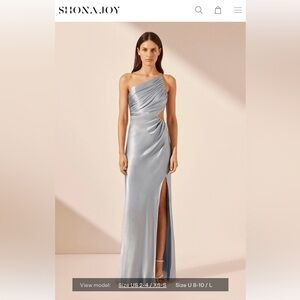 SHONA JOY - Ruched asymmetrical satin silk maxi dress